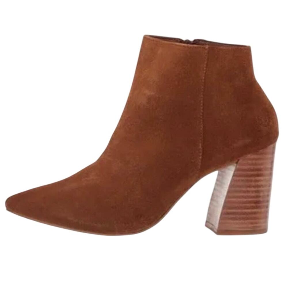 Steve Madden Cognac Suede New in Box Block Heel Idonia Bootie Size 6